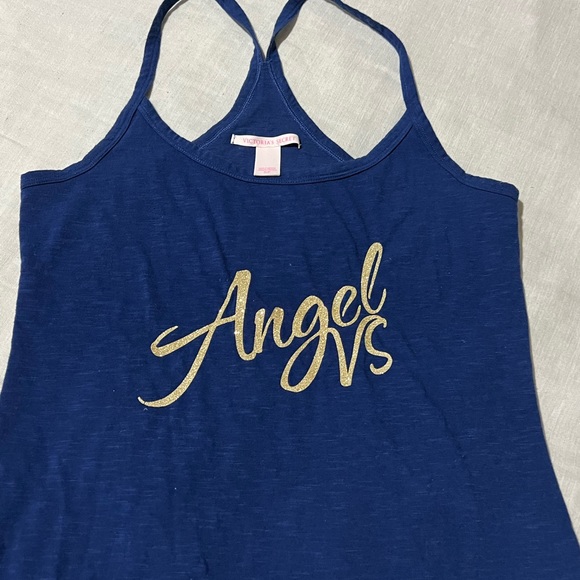 Victoria’s Secret racer back and short PJ set, size small, navy blue and gold - Picture 3 of 5